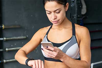 woman checking heart rate