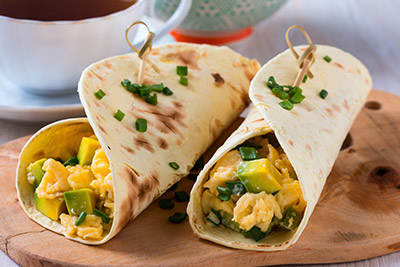 Breakfast egg wrap