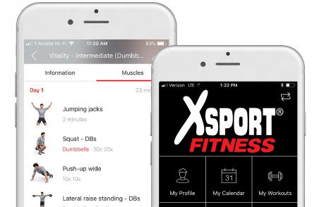 xsport fitness app on iphone